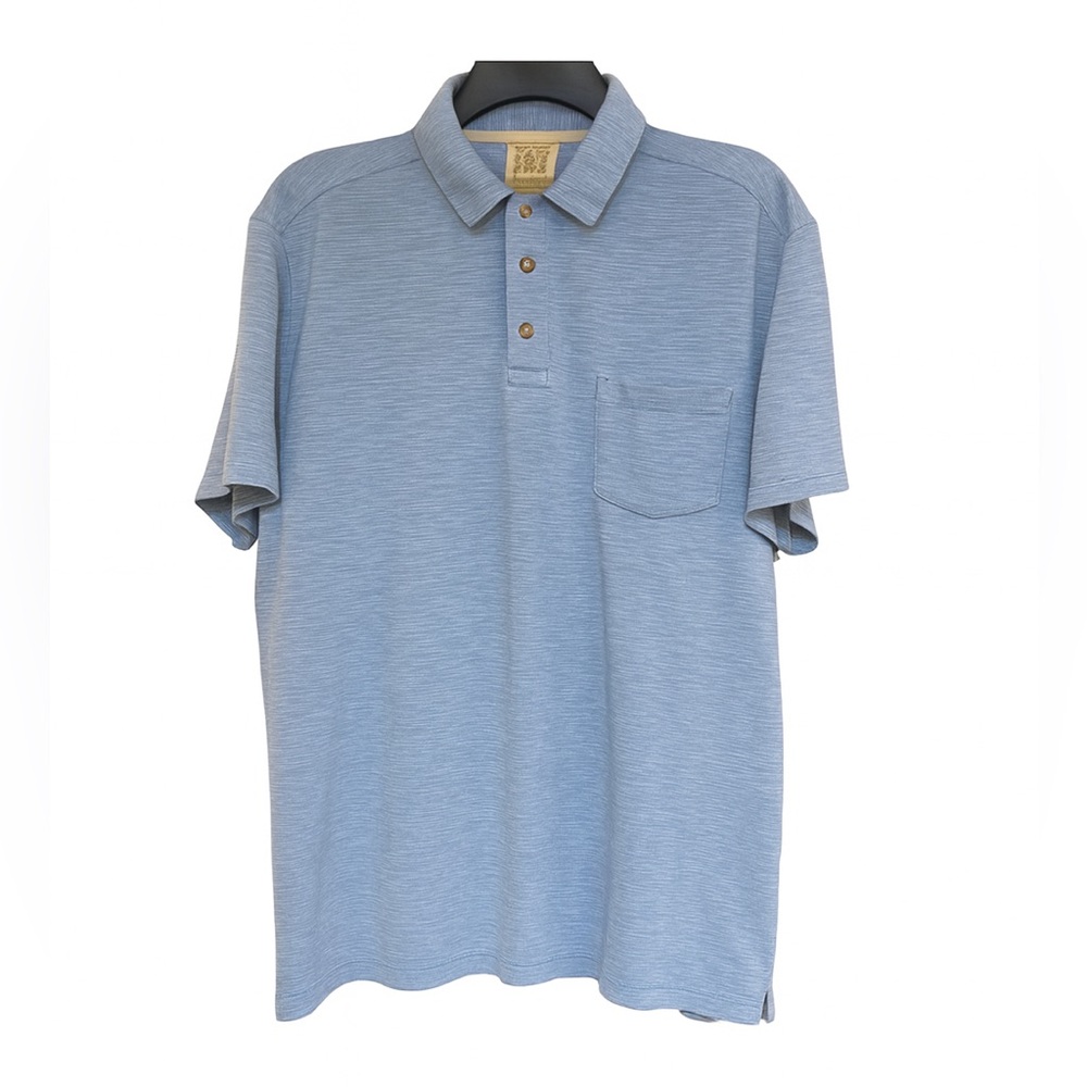 Tasso Elba Island Sun Protect UPF Men’s XL Blue  Coastal Casual Polo Shirt